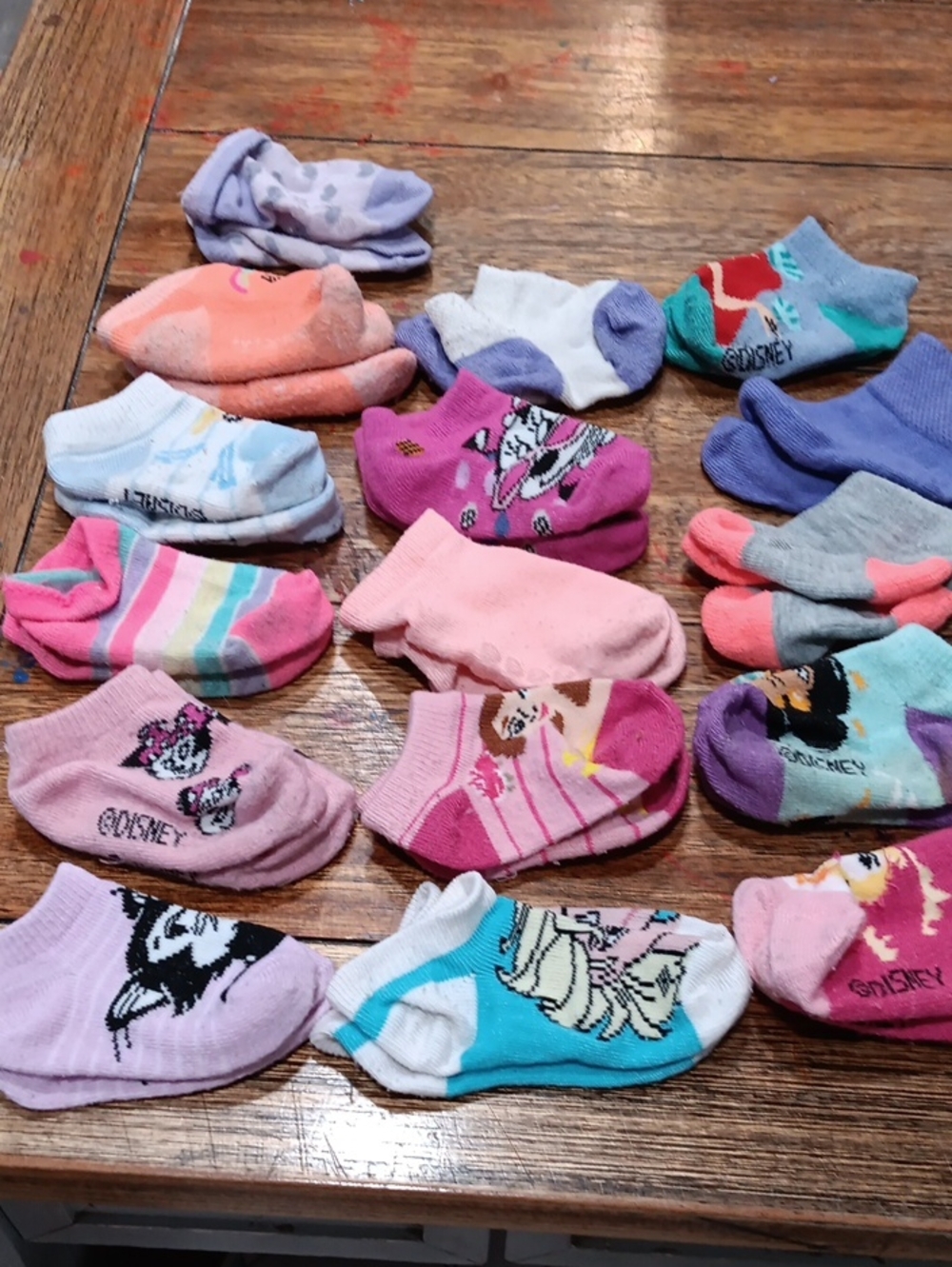 Disney Kids Multi-Color Character Ankle Socks Variety Pack